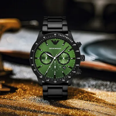Emporio Armani Chronograph Black Stainless Steel Watch